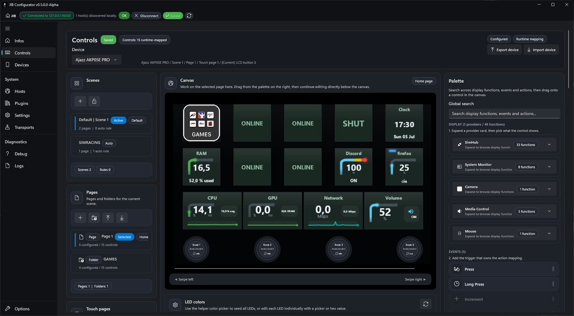 JIB Configurator controls preview